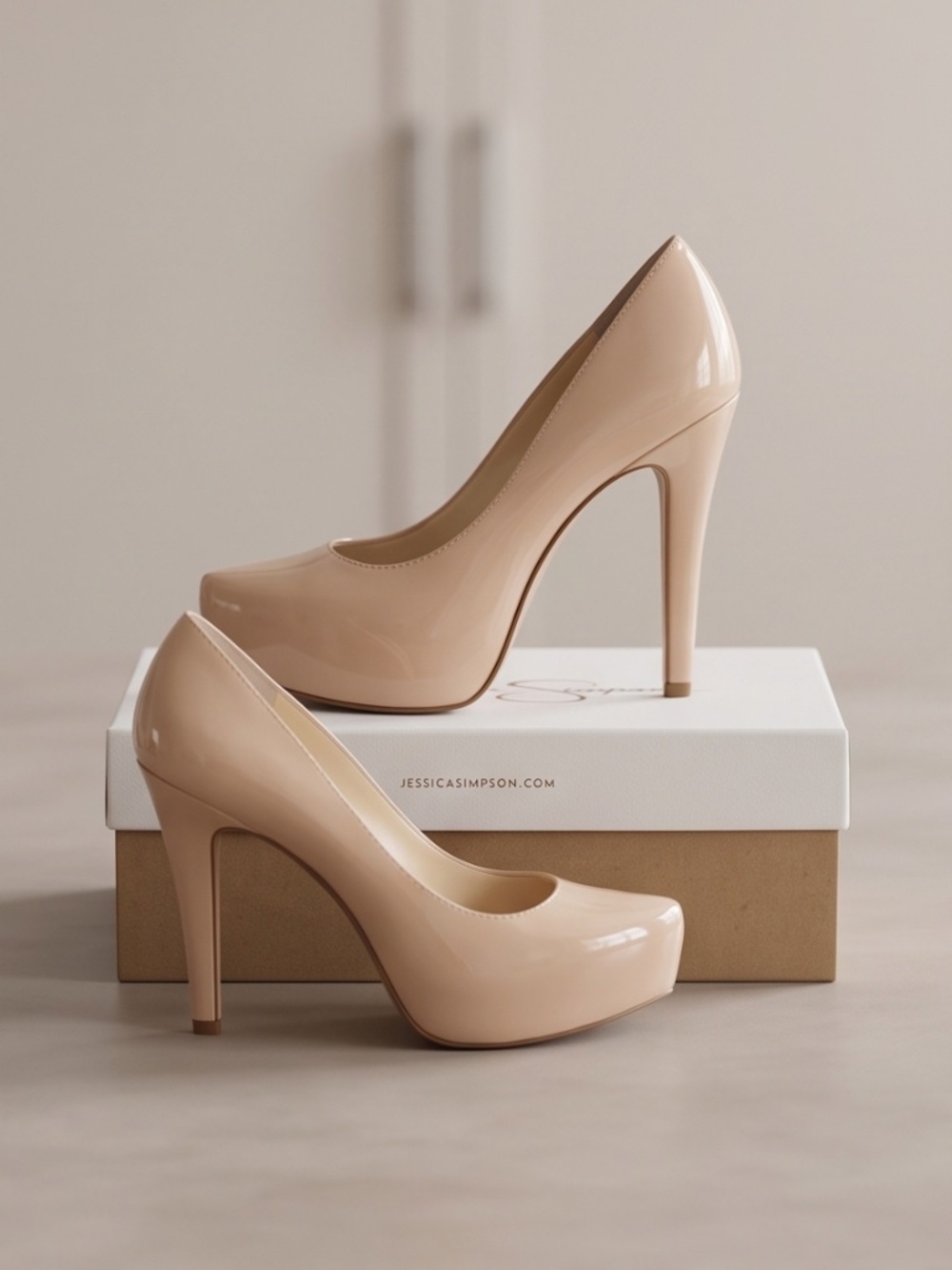Jessica Simpson Nude Patent Heels